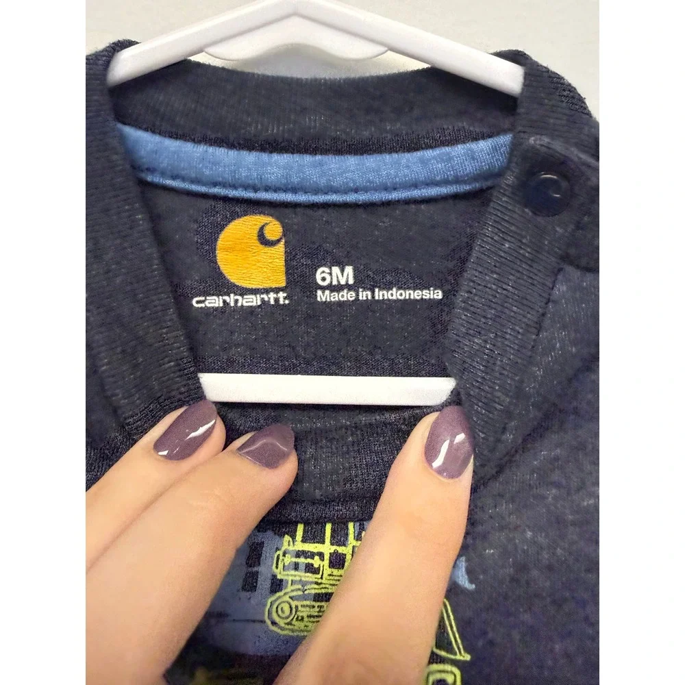 Carhartt‎ Baby Boys Long Sleeve Construction Bodysuit Gray 6M RN13706